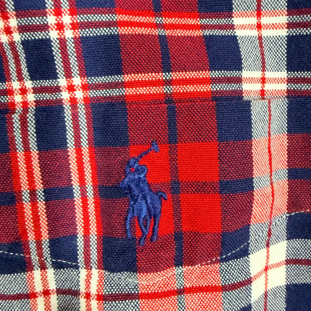Polo Ralph Lauren Button Down Mens XXL Red Plaid Classic Fit Long Sleeve Shirt - Picture 3 of 10